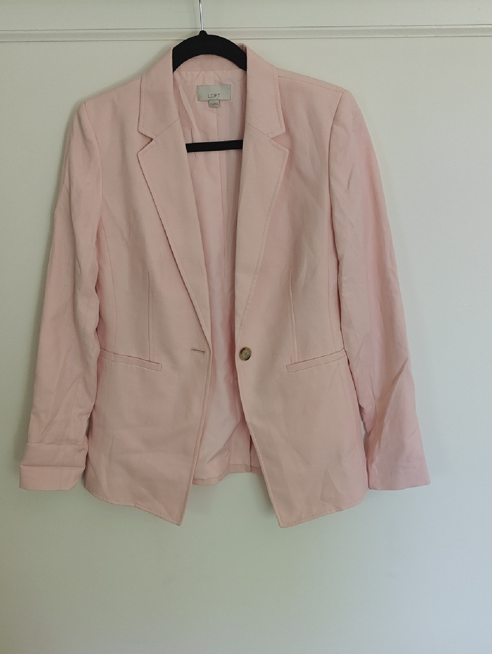 LOFT Pale Pink Single-Button Blazer